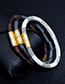 Elegant Brown Stripe Pattern Decorated Bracelet