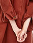 Fashion Claret Red Pure Color Design Long Sleeves Coat