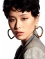 Fashion Silver Color Full Diamond Design Heart Shape Earrings