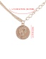 Fashion Gold Color Girl Pattern Pendant Decorated Necklace