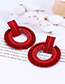 Fashion Orange Circular Ring Design Pure Color Earrings