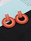 Fashion Red Circular Ring Design Pure Color Earrings