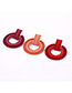 Fashion Orange Circular Ring Design Pure Color Earrings