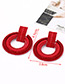 Fashion Red Circular Ring Design Pure Color Earrings