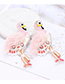 Fashion White Beads Decorated Flamingo Shape Earrings