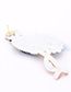 Fashion White Beads Decorated Flamingo Shape Earrings