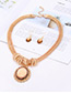 Fashion Gold Color Round Shape Gemstone Decorated Jewelry Sets