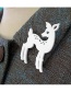 Vintage White Sika Deer Shape Design Simple Brooch
