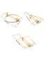 Fashion Gold Color Square Shape Design Pure Color Hairpin