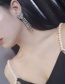 Fashion White Heart Shape Decorated Tassel Earrings