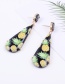 Fashion Black Flower Pattern Decorated Earrings