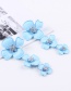 Fashion Blue Flower Shape Decorated Earrings