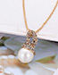 Fashion Gold Color Pearls&diamond Decorated Necklace