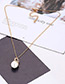 Fashion Gold Color Pearls&diamond Decorated Necklace