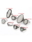 Fashion Silver Color Oval Shape Decorated Rings(8pcs)
