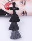 Fashion Black Tassel Decorated Keychain
