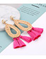 Fashion Khaki Waterdrop Shape Decorated Tassel Earrings