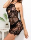 Sexy Black Off-the-shoulder Design Flower Pattern Dress