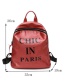 Fashion Red Letter Pattern Decorated Backpack