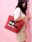 Fashion Red Cat Pattern Decorated Bag