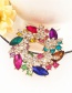 Fashion Multi-color Full Diamond Decorated Brooch