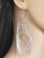 Fashion Silver Color Multi-layer Design Pure Color Earrings