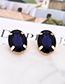 Fashion Navy Oval Shape Decorated Earrings
