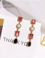Fashion Red+gold Color Heart Shape Decorated Earrings