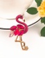 Fashion Red Flamingo Shape Decorated Brooch
