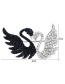 Fashion Black+white Swan Shape Decorated Brooch