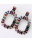 Fashion Multi-color Square Shape Decorated Earrings