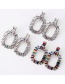Fashion Multi-color Square Shape Decorated Earrings