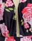 Fashion Pink+black Flower Pattern Decorated Swimwear