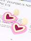 Fashion Claret Red Heart Shape Decorated Earrings