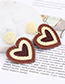 Fashion Coffee Heart Shape Decorated Earrings