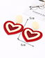 Fashion Coffee Heart Shape Decorated Earrings