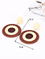 Fashion Claret Red Color Matching Decorated Earrings
