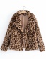 Fashion Brown+black Leopard Pattern Decorated Coat
