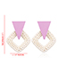 Fashion Purple Triangle Shape Decorated Earrings