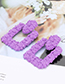 Fashion Purple Square Shape Decorated Earrings