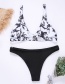 Fashion Black+white Tree Pattern Decorated Swimwear