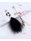 Simple Gold Color+black Feather Decorated Earrings