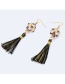 Fashion Multi-color Tassel&pearl Decorated Earrings