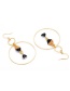 Fashion Gold Color+black Circular Ring Shape Decorated Earrings
