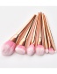 Fashion Pink+white Color Matching Design Cosmetic Brush(7pcs)