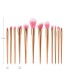 Fashion Pink+white Color Matching Design Cosmetic Brush(12pcs)
