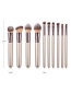 Fashion Gray+brown Flame Shape Design Cosmetic Brush(10pcs)