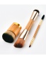 Fashion Gold Color+brown Geometric Shape Design Cosmetic Brush(3pcs)