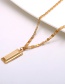 Elegant Gold Color Square Shape Pendant Decorated Necklace
