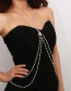 Elegant Gold Color Full Pearls Decorated Body Chain